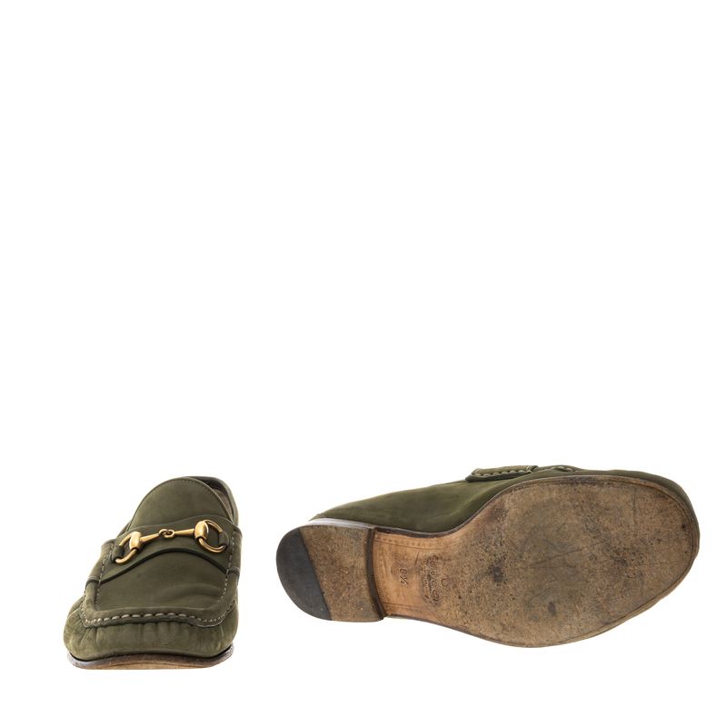 Mocassim-Gucci-Horsebit-Camurca-Verde