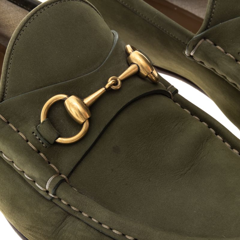 Mocassim-Gucci-Horsebit-Camurca-Verde