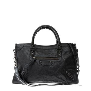 Bolsa Balenciaga Motocross Classic City Pequena Preta
