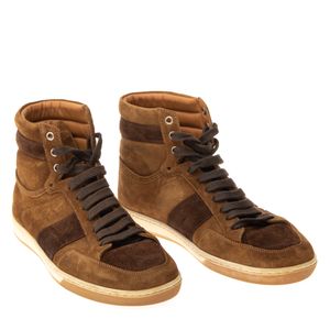 Tênis Saint Laurent Camurça Bege e Marrom