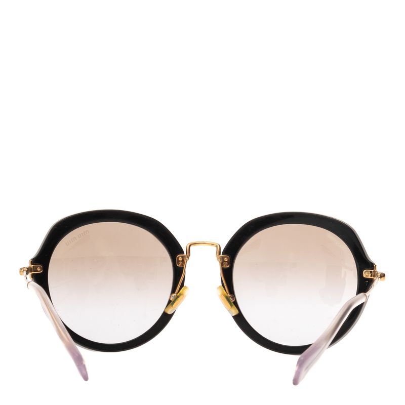 Oculos-Miu-Miu-Redondo-Dourado-e-Preto