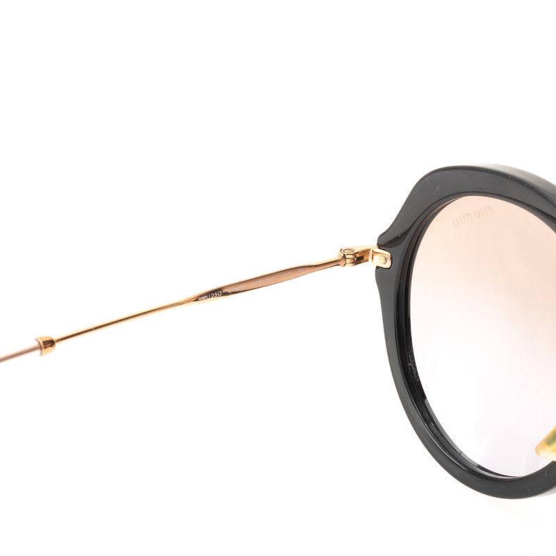 Oculos-Miu-Miu-Redondo-Dourado-e-Preto