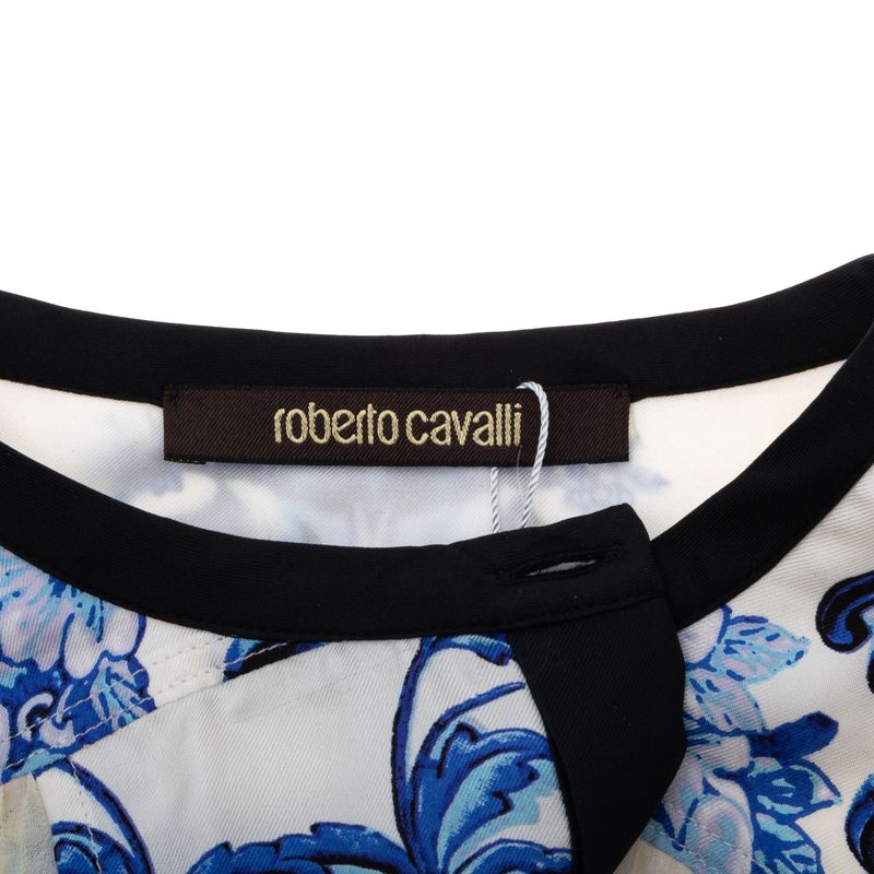 Camisa-Roberto-Cavalli-Seda-Creme-e-Azul