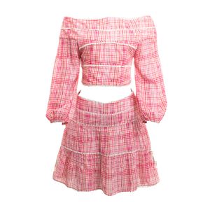 Conjunto Olympiah Vichy Rosa e Babados