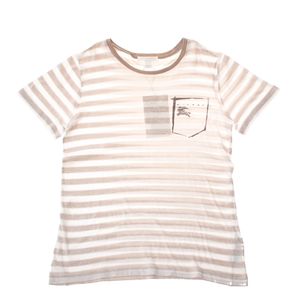 Camiseta Burberry Infantil Listras Branco e Bege