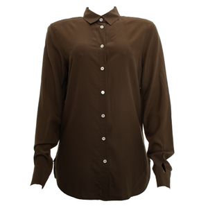 Camisa Celine Seda Verde Militar