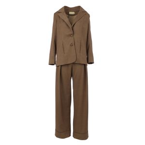 Conjunto Cris Barros Blazer e Calça Social Marrom