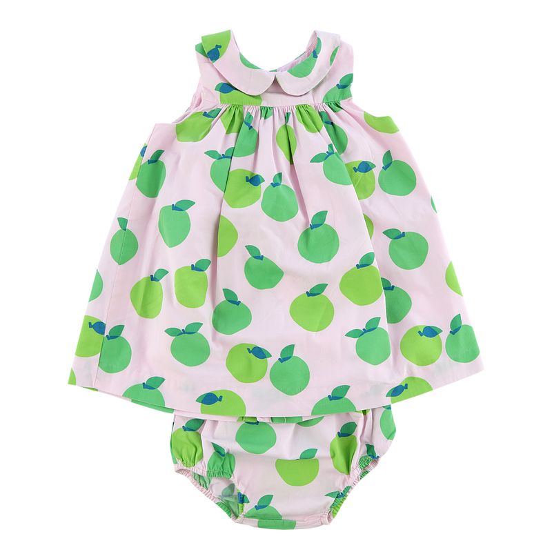 Vestido-Infantil-Jacadi-Paris-Tecido-Rosa-e-Verde