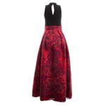 Vestido-Aidan-Mattox-Preto-e-Vermelho-Estampa-Floral