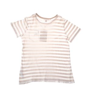 Camiseta Burberry Infantil Listras Branco e Bege
