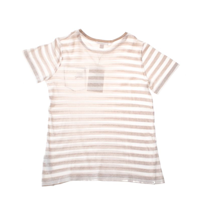 Camiseta-Burberry-Infantil-Listras-Branco-e-Bege
