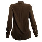 Camisa-Celine-Seda-Verde-Militar