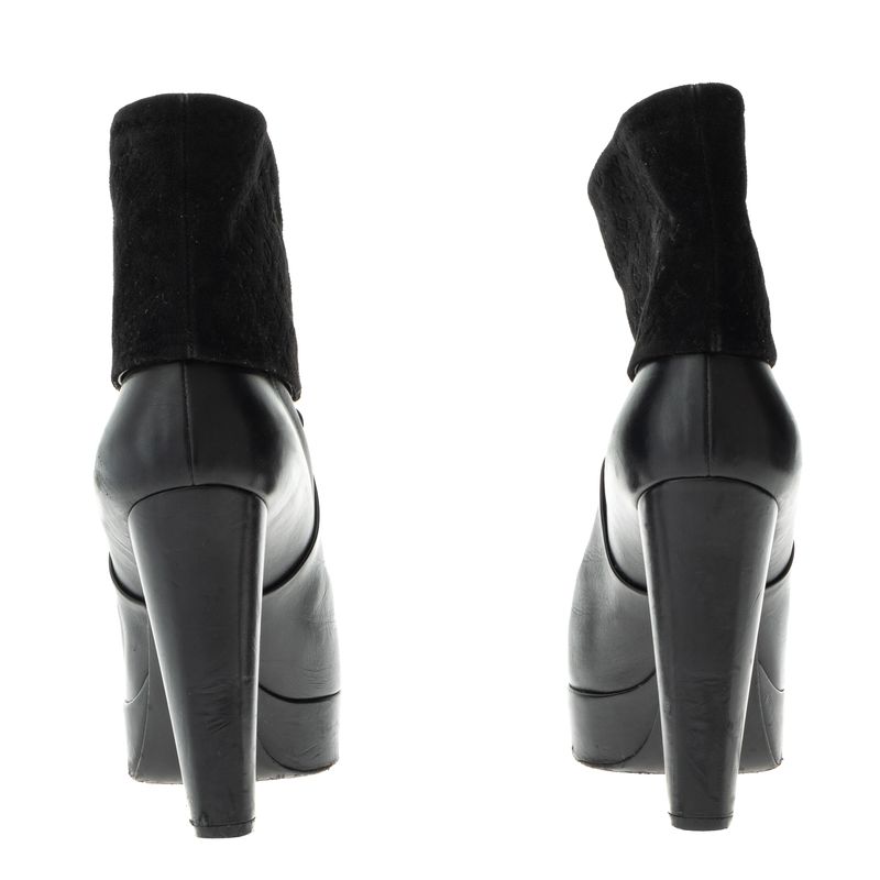 Bota-Louis-Vuitton-Couro-e-Camurca-Preta