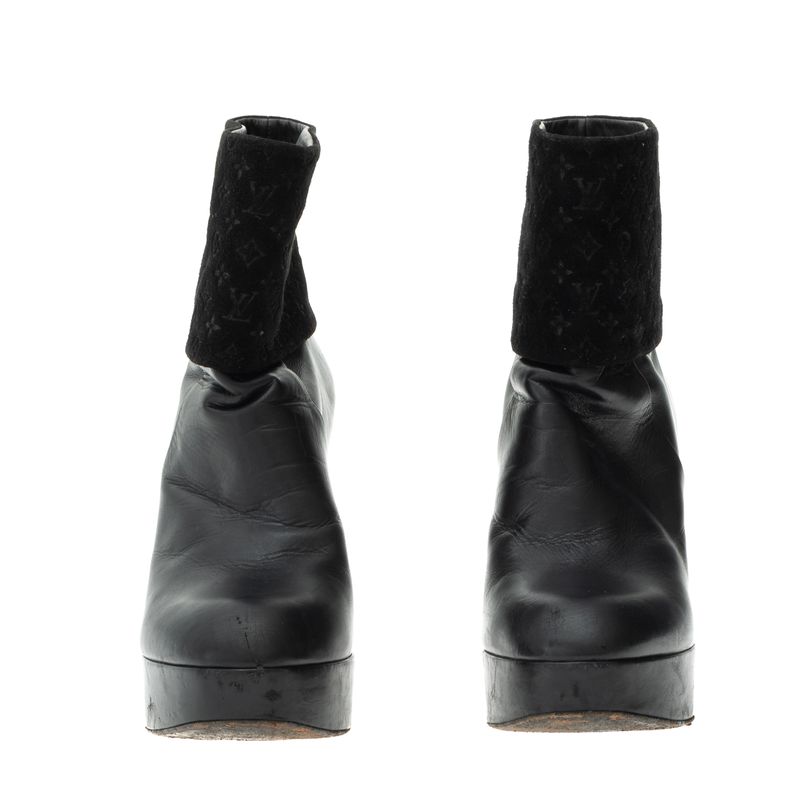 Bota-Louis-Vuitton-Couro-e-Camurca-Preta
