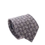 Gravata-Christian-Dior-Vintage-Fundo-Preto-e-Estampa-Cinza