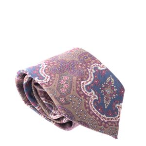 Gravata Christian Dior Vintage Estampada Cinza e Bordô