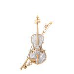 Broche-Swarovski-Violino-Dourado-Cristais