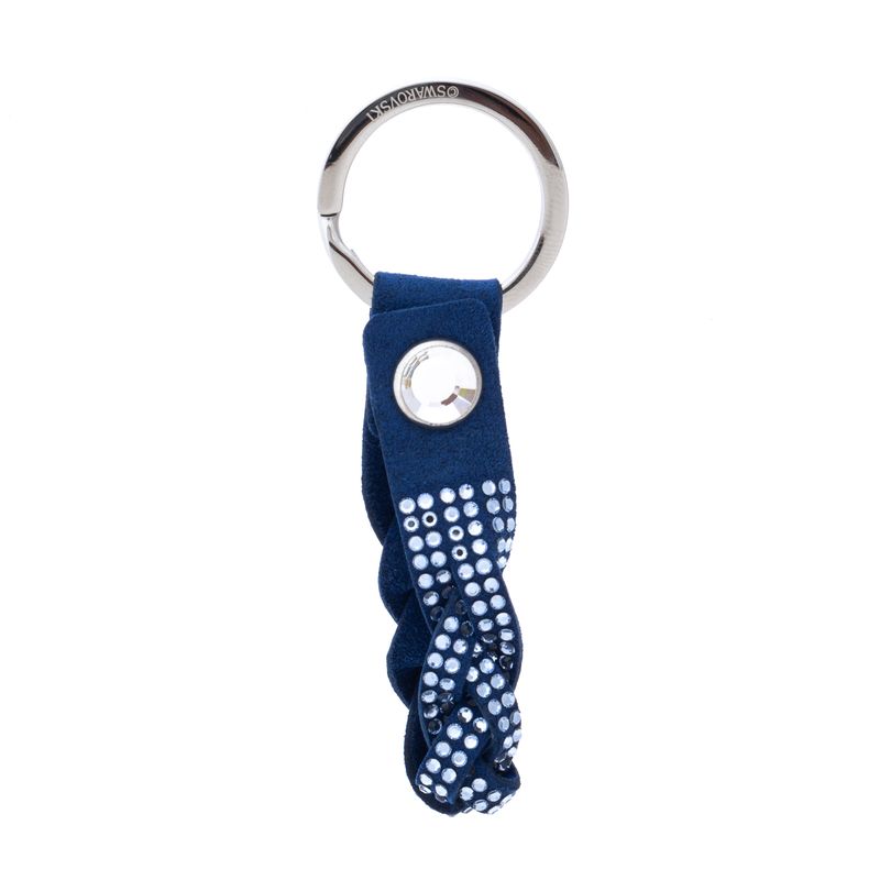 Chaveiro-Swarovski-Camurca-Azul-e-Strass