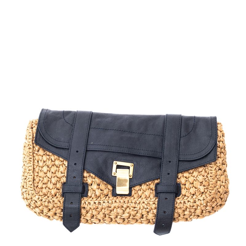 Clutch-Proenza-Schouler-PS1-Sisal-e-Couro-Preto