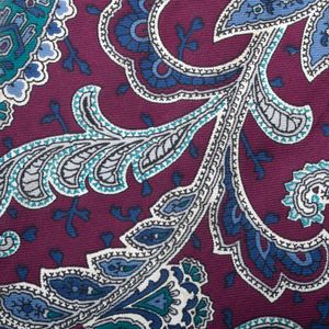 Gravata Christian Dior Vintage Paisley Bordô e Azul