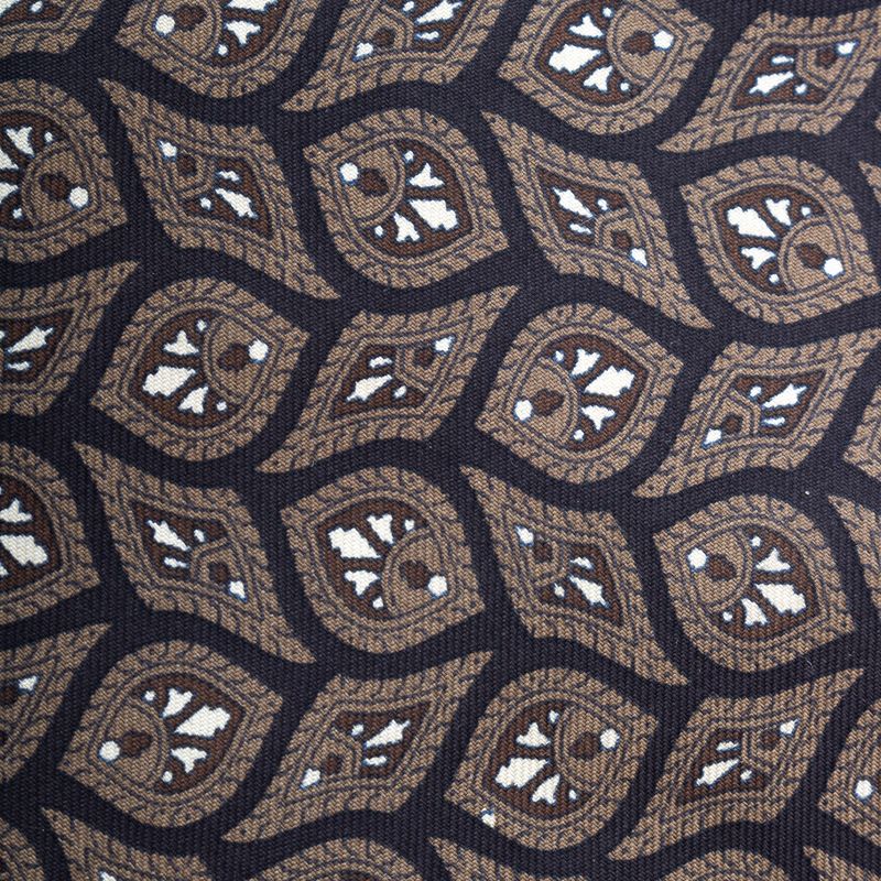 Gravata-Christian-Dior-Vintage-Fundo-Preto-e-Estampa-Cinza