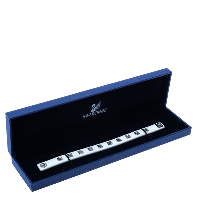 Pulseira-Swarovski-Borracha-Branca-e-Cristais