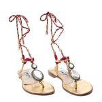 Rasteira-Jimmy-Choo-Dourada-Pedraria-e-Corda-Vermelha