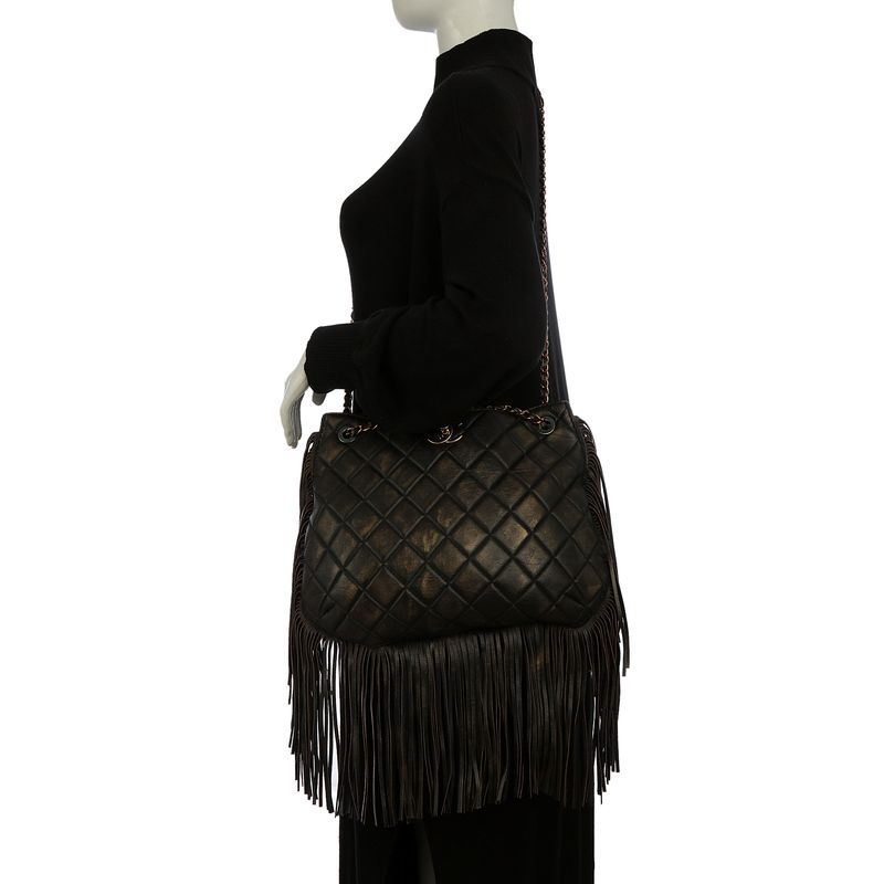 Bolsa-Chanel-Tote-Paris-Dallas-Couro-Envelhecido-Preto