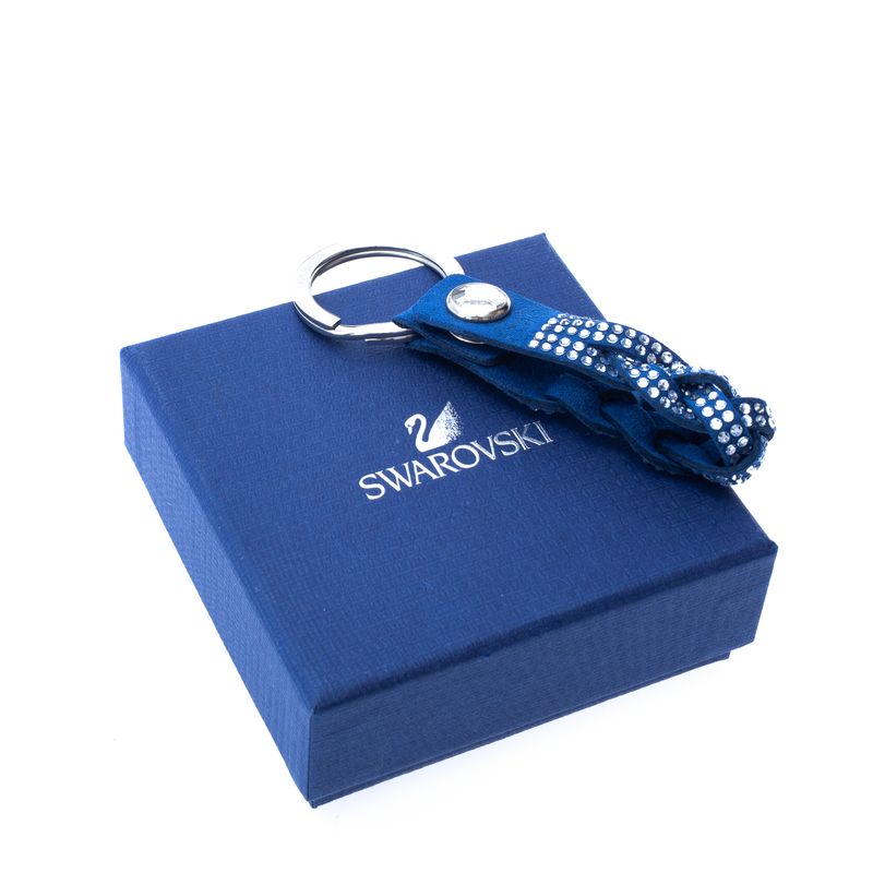 Chaveiro-Swarovski-Camurca-Azul-e-Strass