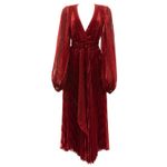 Vestido-Alexis-Midi-Plissado-Vermelho-e-Laranja