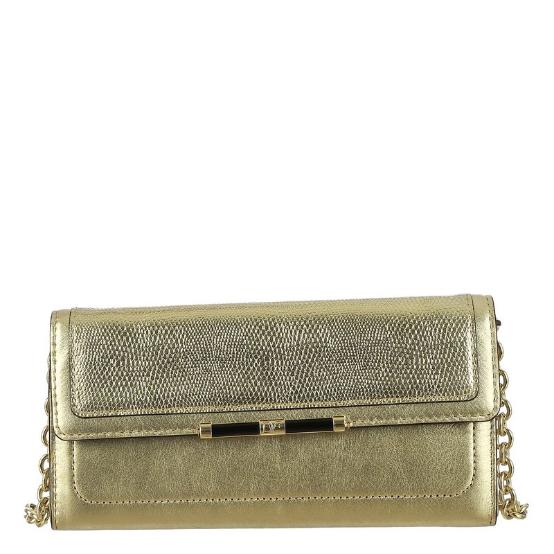 Carteira-com-Alca-Diane-Von-Furstenberg-Couro-Dourado