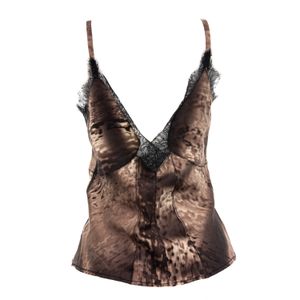 Blusa Alcinha Prada Marrom e Renda