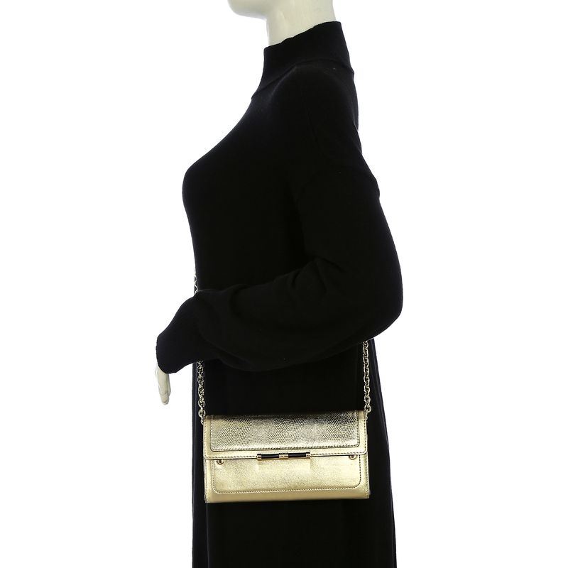 Carteira-com-Alca-Diane-Von-Furstenberg-Couro-Dourado