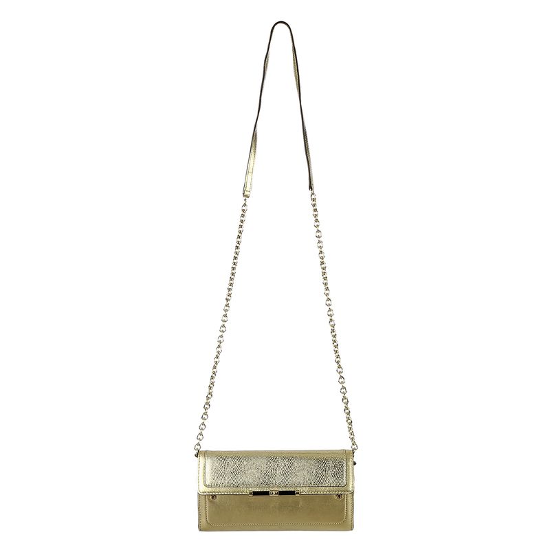 Carteira-com-Alca-Diane-Von-Furstenberg-Couro-Dourado