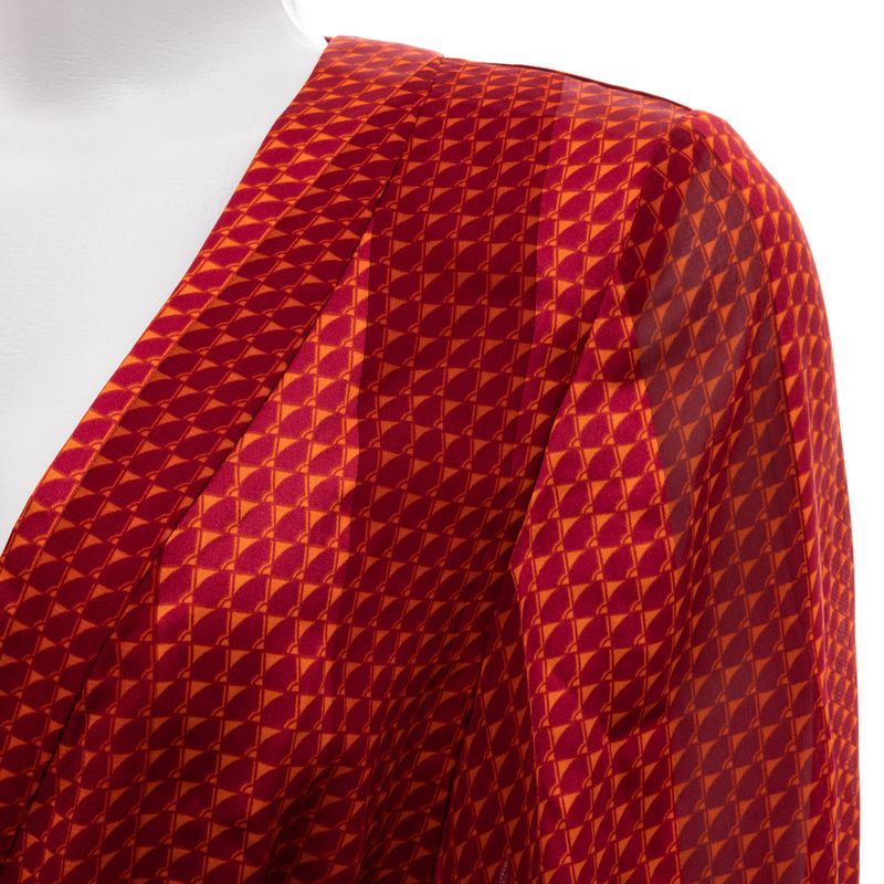 Vestido-Alexis-Midi-Plissado-Vermelho-e-Laranja