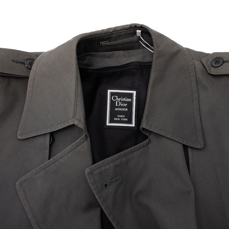 Trench-Coat-Christian-Dior-Vintage-Longo-Cinza