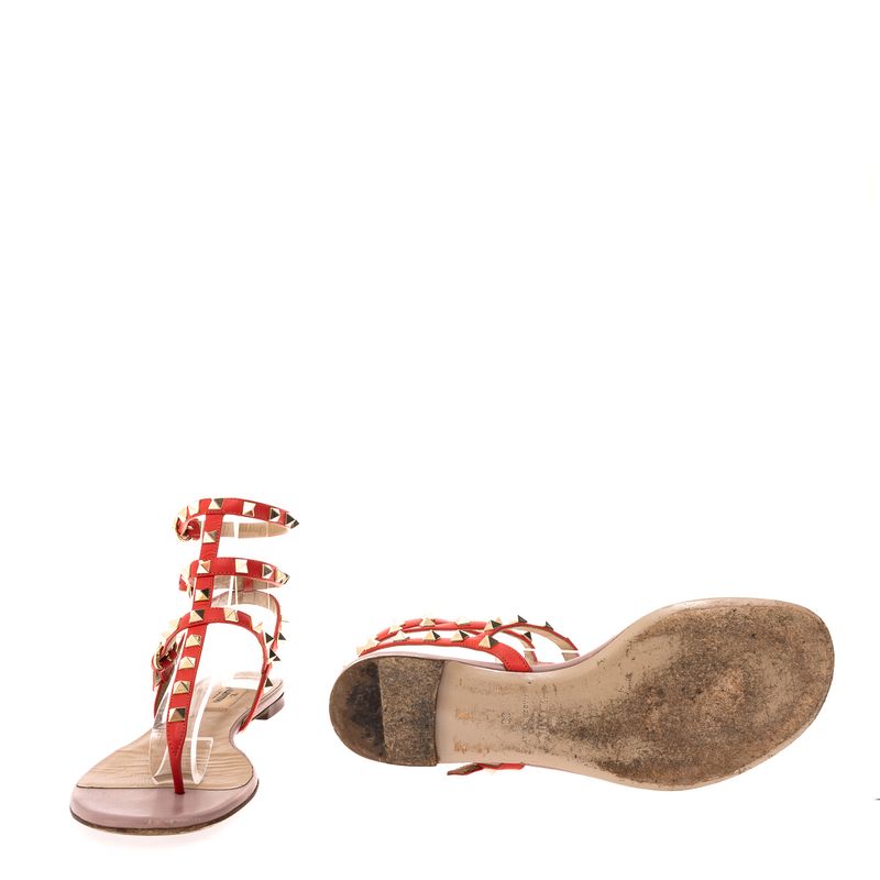 Rasteira-Valentino-Garavani-Rockstud-Vermelha