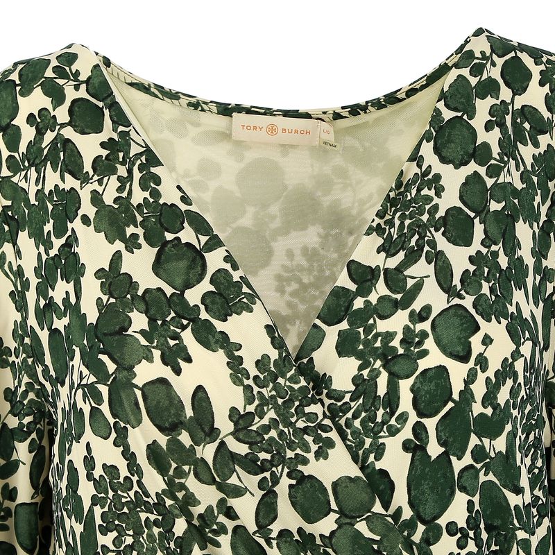 Vestido-Tory-Burch-Tecido-Estampado-Verde-e-Branco