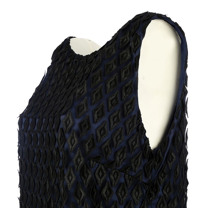 Vestido-Giorgio-Armani-Tecido-Azul-e-Preto