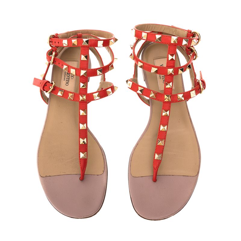 Rasteira-Valentino-Garavani-Rockstud-Vermelha