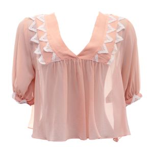 Blusa Lolitta Cropped Seda Rose