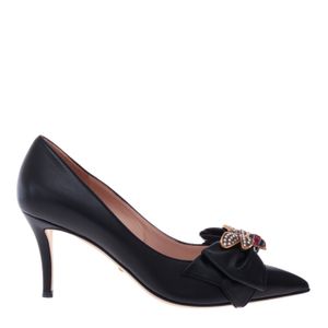 Scarpin Gucci Abelha Couro Preto