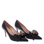 Scarpin-Gucci-Abelha-Couro-Preto