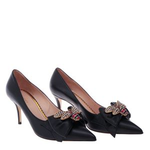 Scarpin Gucci Abelha Couro Preto
