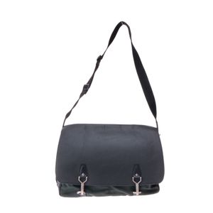 Pasta Louis Vuitton Couro Preto e Nylon Verde