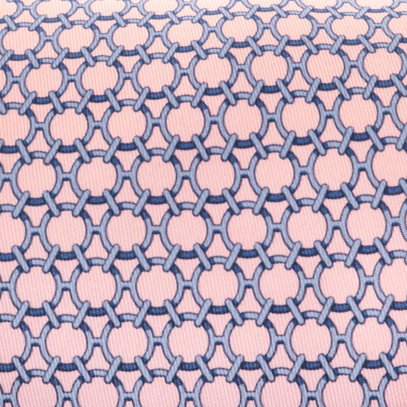 Gravata-Hermes-Rosa-Estampa-Azul