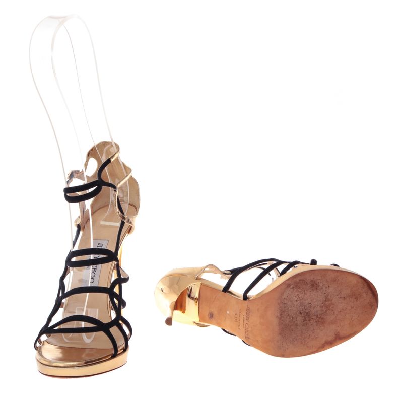 Sandalia-Jimmy-Choo-Preta-e-Dourada
