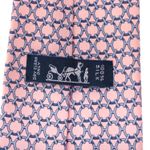 Gravata-Hermes-Rosa-Estampa-Azul