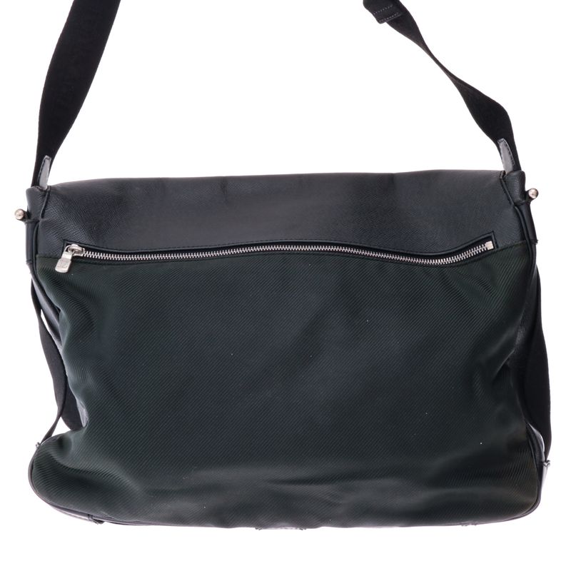 Pasta-Louis-Vuitton-Couro-Preto-e-Nylon-Verde