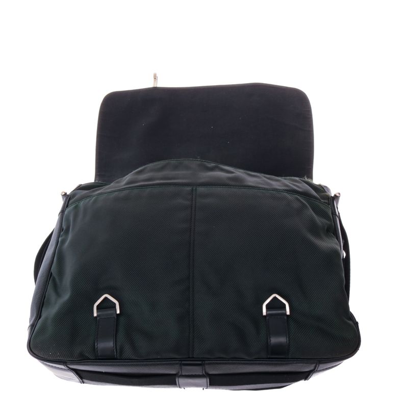 Pasta-Louis-Vuitton-Couro-Preto-e-Nylon-Verde